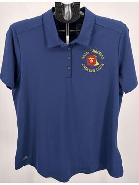 Adidas Primegreen Oasis Shriners Camping Club Polo Shirt Blue XL